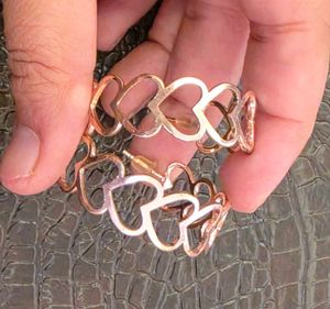 Rose Gold Heart Hoop Earrings