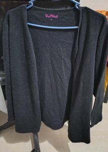 Black Open Front Cardigan