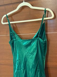Emerald Green Satin Slip Dress