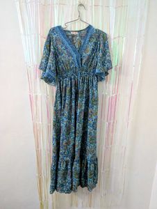 Boho Floral Print Maxi Dress