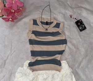 Striped Sleeveless Knit Top 🩵