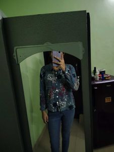 Blue Floral Print Shirt