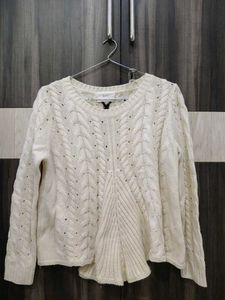 cream cable Knit lace sweater