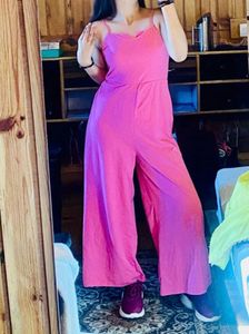 Vibrant Pink Wide-Leg Jumpsuit
