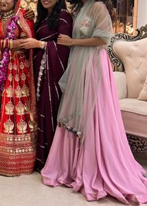 Floral Print Halter Neck  Blouse With Wide Lahenga