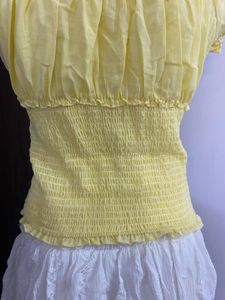 Cute Yellow Puff Sleeve Top