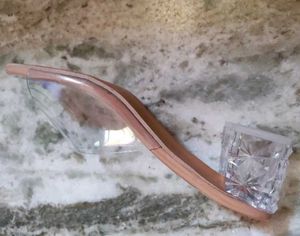 Clear Heel Mules with crystal block heels