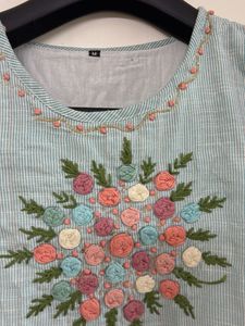 Embroidered Light Blue Kurta