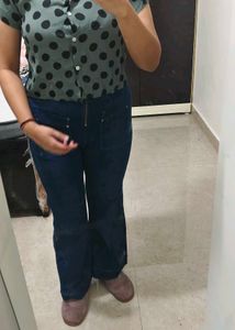 Polka Dot Button-Up Shirt