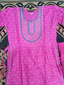 Nyra Cut Kurta Set With Dupatta in Pink Color