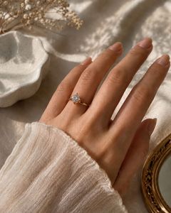 Minimalist Rose Gold Toned Diamond Ring