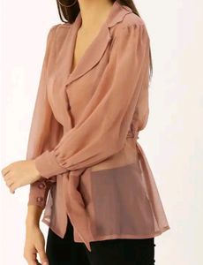 Sheer Shirt Style Top