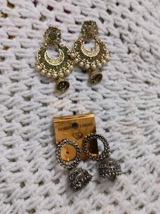 Traditional Indian Jhumka Earrings Set