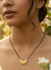 Moon Pendant Mangalsutra Gold Plated