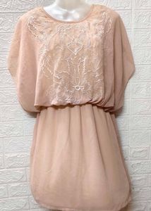 Tops &amp; Dresses For Rs.99/ Peach Embroidery Dress