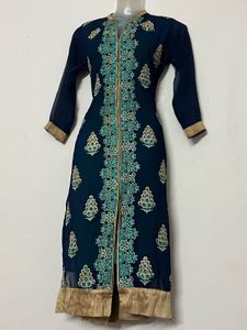 Designer Embroidered Teal Kurta