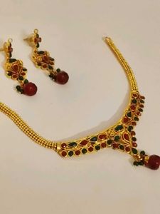 Gold Plated Necklace and Earring S
