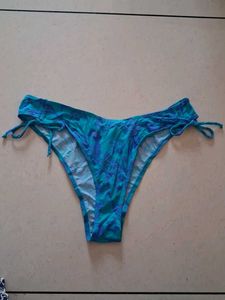 L Blue Floral Bikini Bottoms