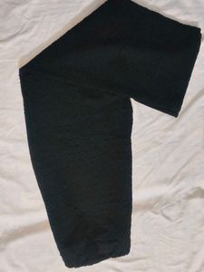Black Textured Pants