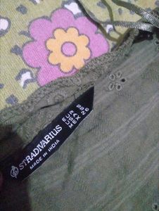 Chic Olive Green Peplum Top
