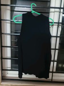 Black Cold Shoulder Long Sleeve Top