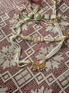 Traditional Pearl &amp; Kundan Jewellery Set