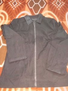 Black Color Zipper Coat