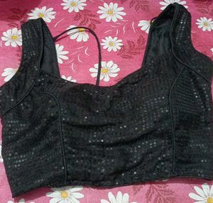 Sparkling Black Sequin Blouse