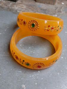 Beautiful Yellow Bangles Set