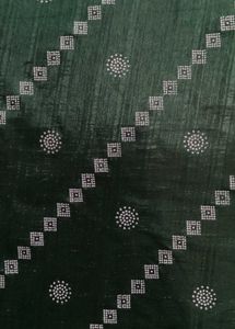 Elegant Green Saree with White Print