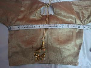 Sheer Bell Sleeve Brocade Blouse