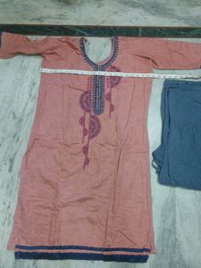 Pink Kurta with Blue Salwar