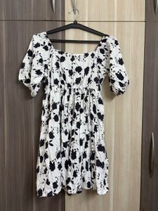 Chic Black & White Floral Dress