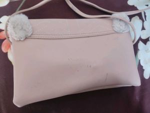 Cute Pink Clutch with Fur Trim