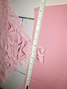 Pink Lace Thong and Seamless Brief Set 38-40