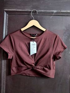 Ribbed Twisted Crop Top