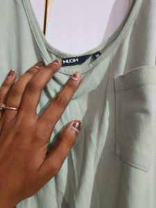 nuon mint green sleeveless jumpsuit