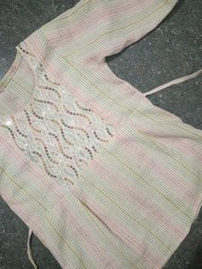Embellished Striped Kurti