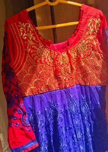 Elegant Blue Anarkali Kurta Set