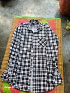 Men's Black & White Plaid Shirt