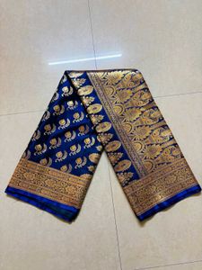 New Banarasi Silk Shalu Saree with blouse piece