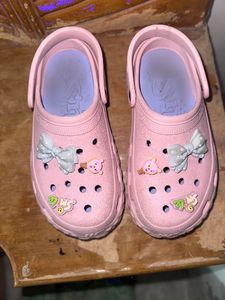Cute Pink Clogs with Charms