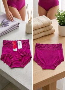 Lace Trim Briefs - Pack of 3(Majenda,Skin, Brown)