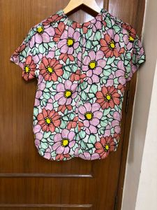 Zara Basic Floral Print Top
