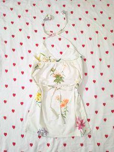 Floral Halter Neck fitted kurti🌷
