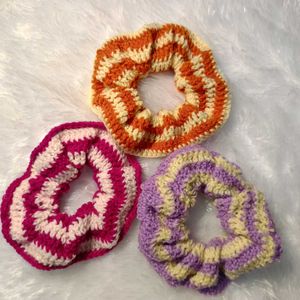 Handmade Crochet Scrunchies - Set of 3