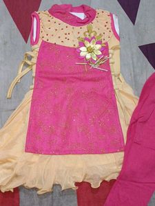 Beautiful Pink & Beige Girls Set