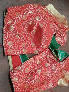 Red Brocade Blouse