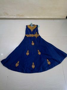 Embroidered Blue Ethnic Gown