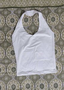 Classic White Halter Neck Top